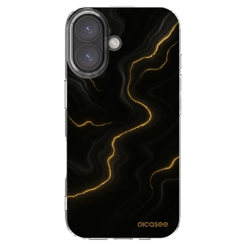 Picasee silikonowe przeźroczyste etui na Apple iPhone 16 - Thunder