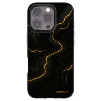 Picasee silikonowe czarne etui na Apple iPhone 16 Pro - Thunder