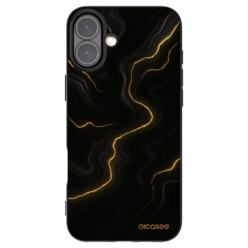 Picasee silikonowe czarne etui na Apple iPhone 16 Plus - Thunder