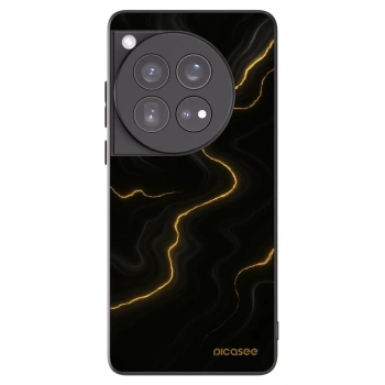 Picasee silikonowe czarne etui na OnePlus 12 5G - Thunder