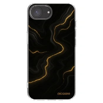 Picasee silikonowe przeźroczyste etui na Apple iPhone 16e - Thunder