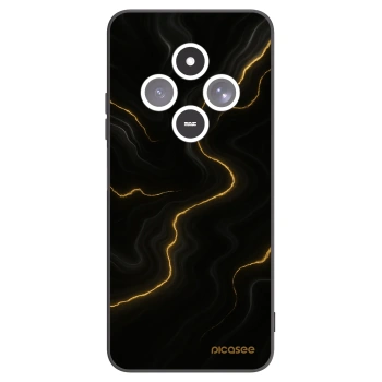 Picasee silikonowe czarne etui na Xiaomi Redmi 14C - Thunder