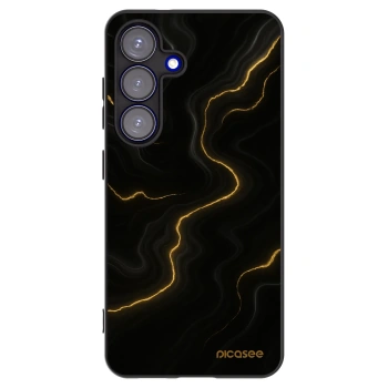 Picasee silikonowe czarne etui na Samsung Galaxy S25 5G - Thunder