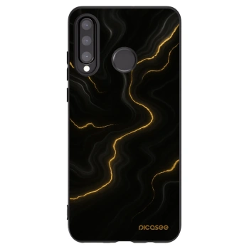 Picasee silikonowe czarne etui na Huawei P30 Lite - Thunder