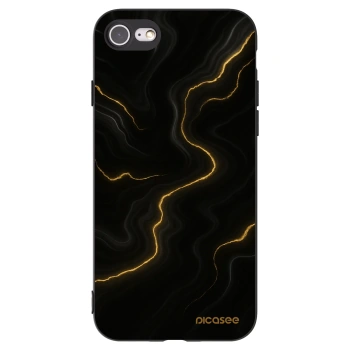 Picasee silikonowe czarne etui na Apple iPhone SE 2020 - Thunder