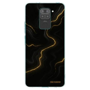 Picasee silikonowe czarne etui na Xiaomi Redmi Note 9 - Thunder