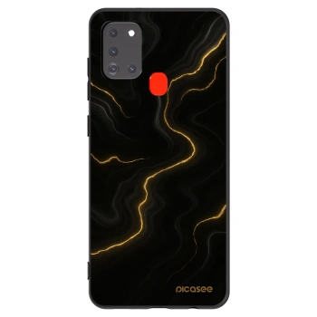 Picasee silikonowe czarne etui na Samsung Galaxy A21s - Thunder