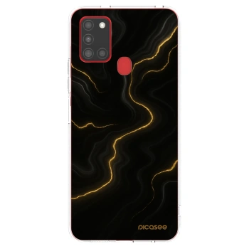 Picasee silikonowe przeźroczyste etui na Samsung Galaxy A21s - Thunder