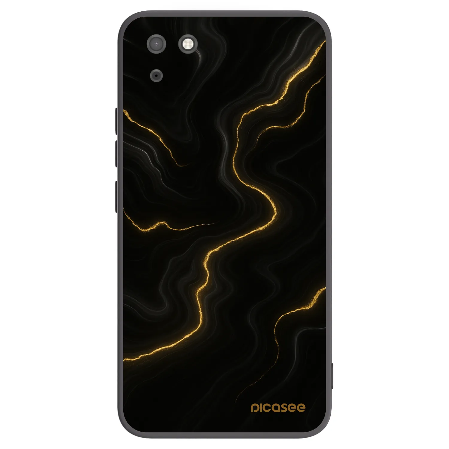 Picasee silikonowe czarne etui na Huawei Y5P - Thunder