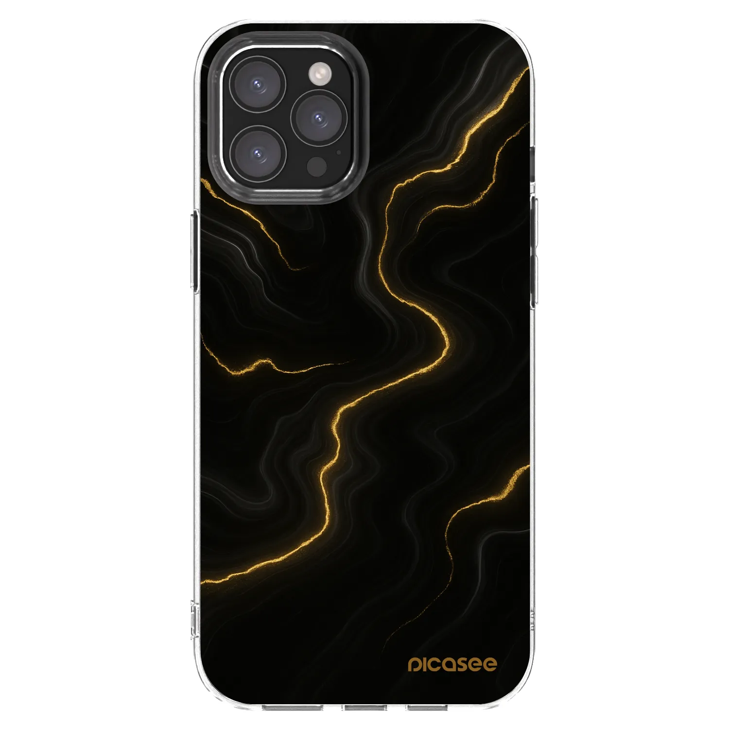 Picasee silikonowe przeźroczyste etui na Apple iPhone 12 Pro Max - Thunder