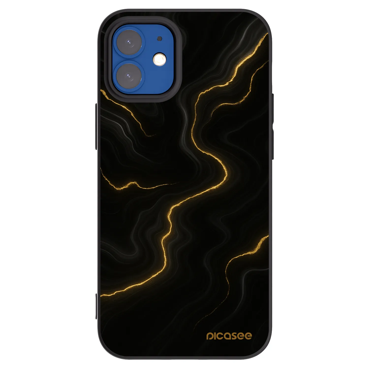 Picasee silikonowe czarne etui na Apple iPhone 12 mini - Thunder
