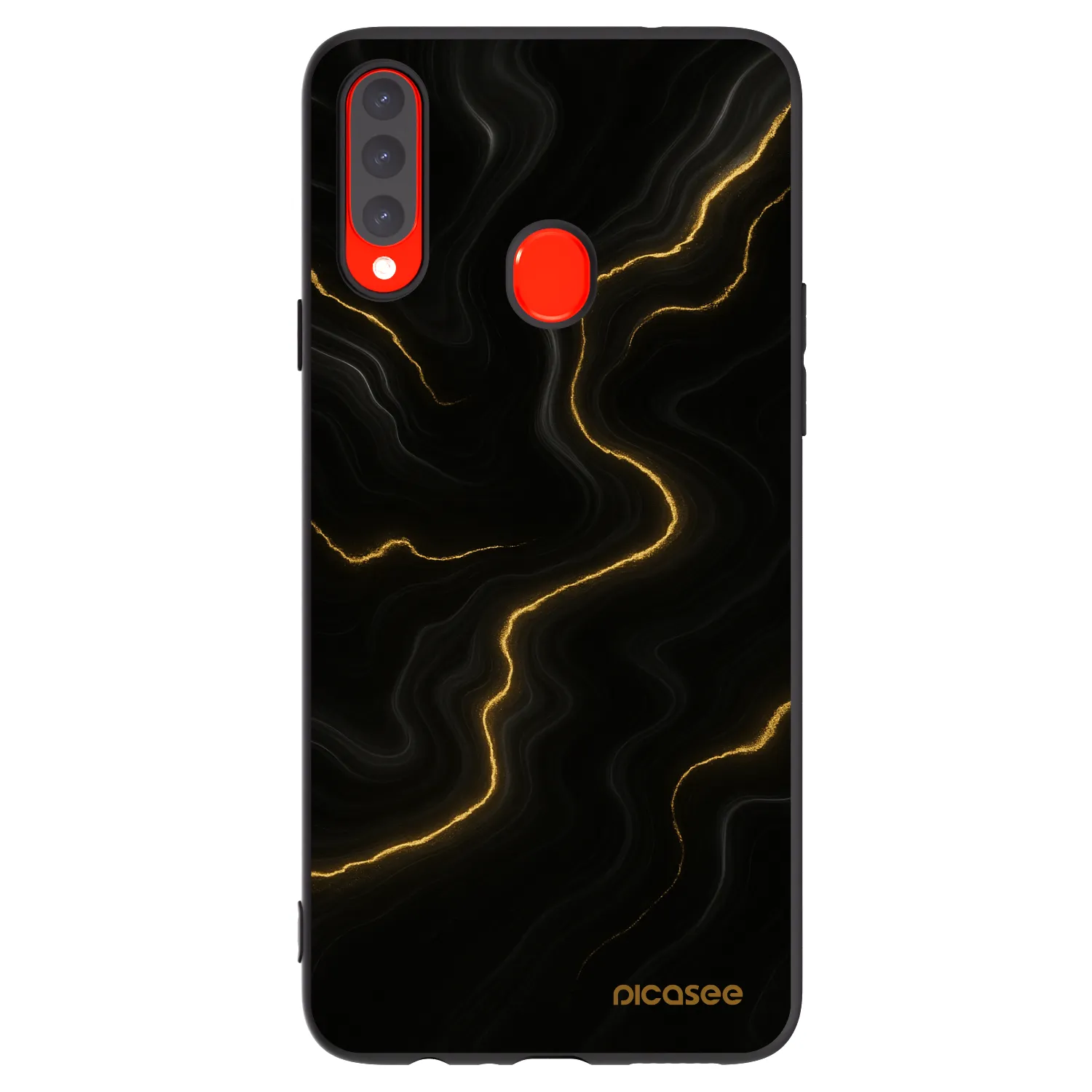 Picasee silikonowe czarne etui na Samsung Galaxy A20s - Thunder