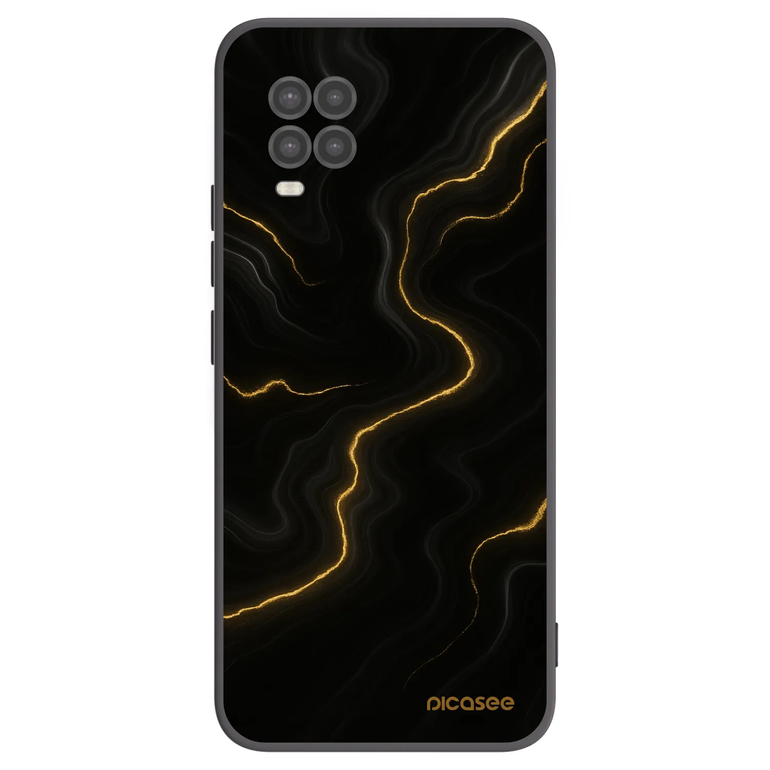 Picasee silikonowe czarne etui na Xiaomi Mi 10 Lite - Thunder