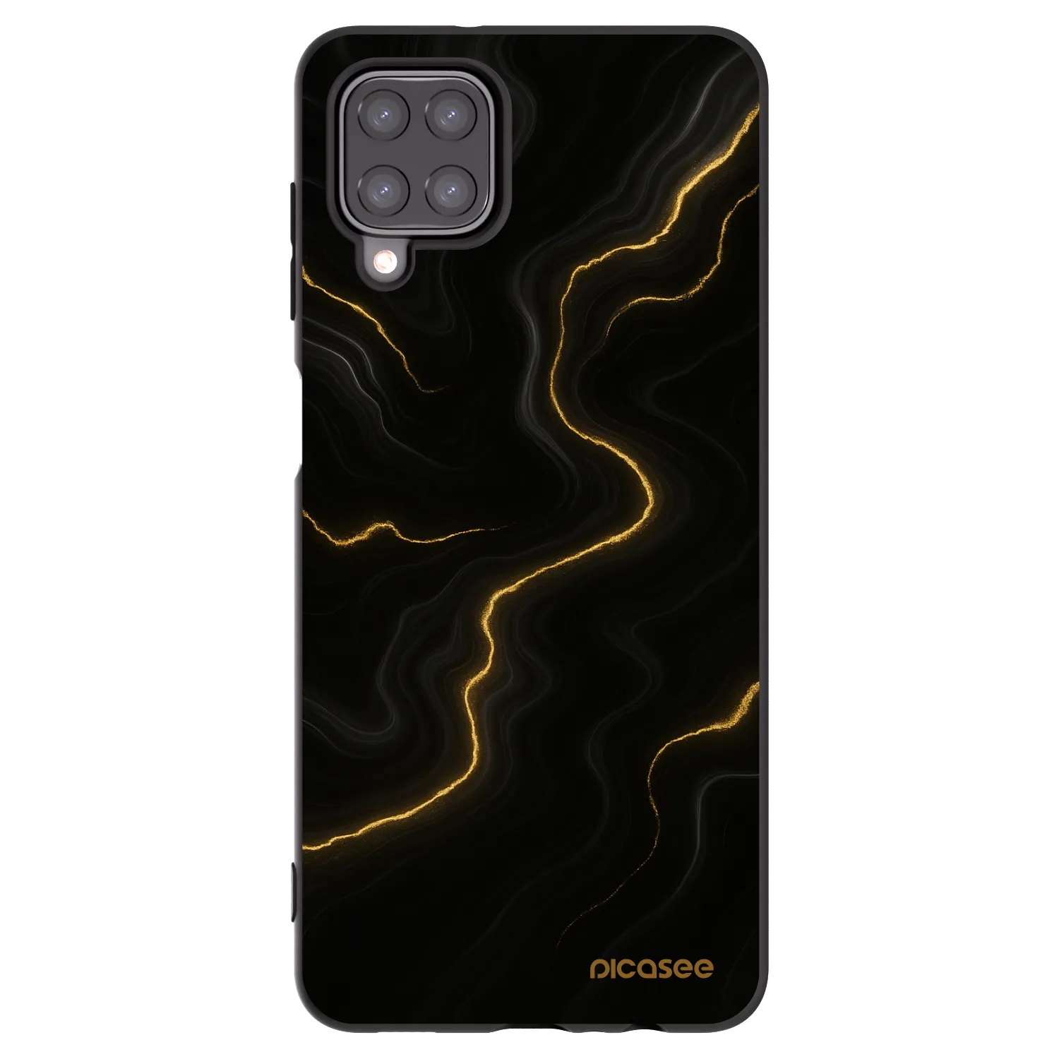 Picasee silikonowe czarne etui na Samsung Galaxy A12 A125F - Thunder