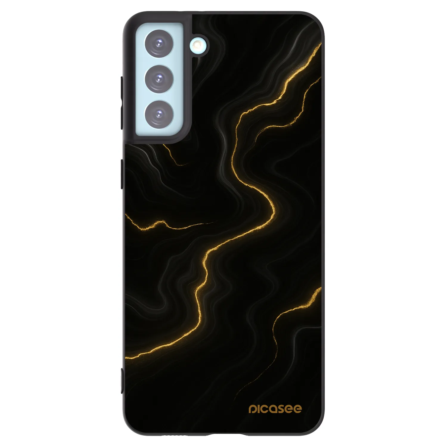 Picasee silikonowe czarne etui na Samsung Galaxy S21+ 5G G996F - Thunder