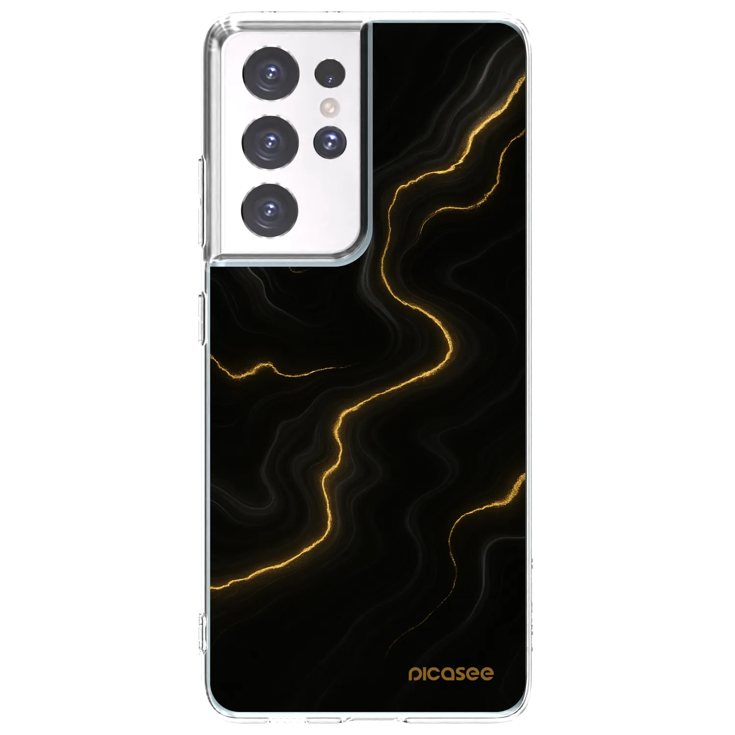 Picasee silikonowe przeźroczyste etui na Samsung Galaxy S21 Ultra 5G G998B - Thunder
