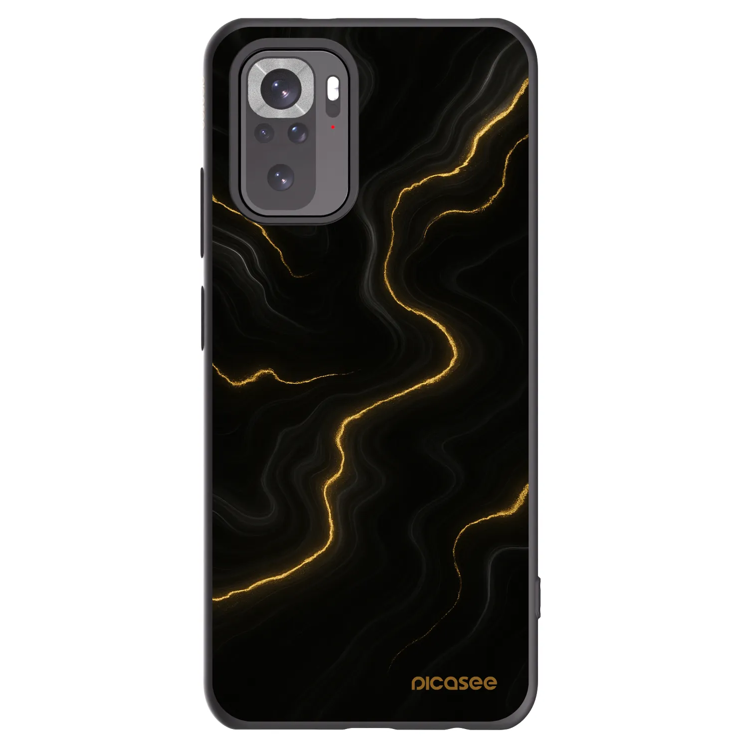 Picasee silikonowe czarne etui na Xiaomi Redmi Note 10 - Thunder