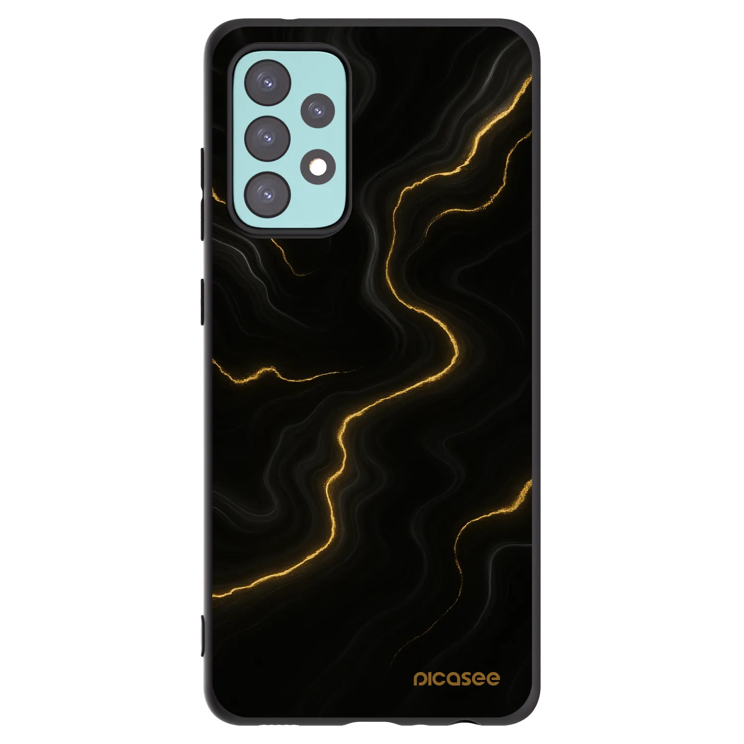 Picasee silikonowe czarne etui na Samsung Galaxy A72 A725F - Thunder