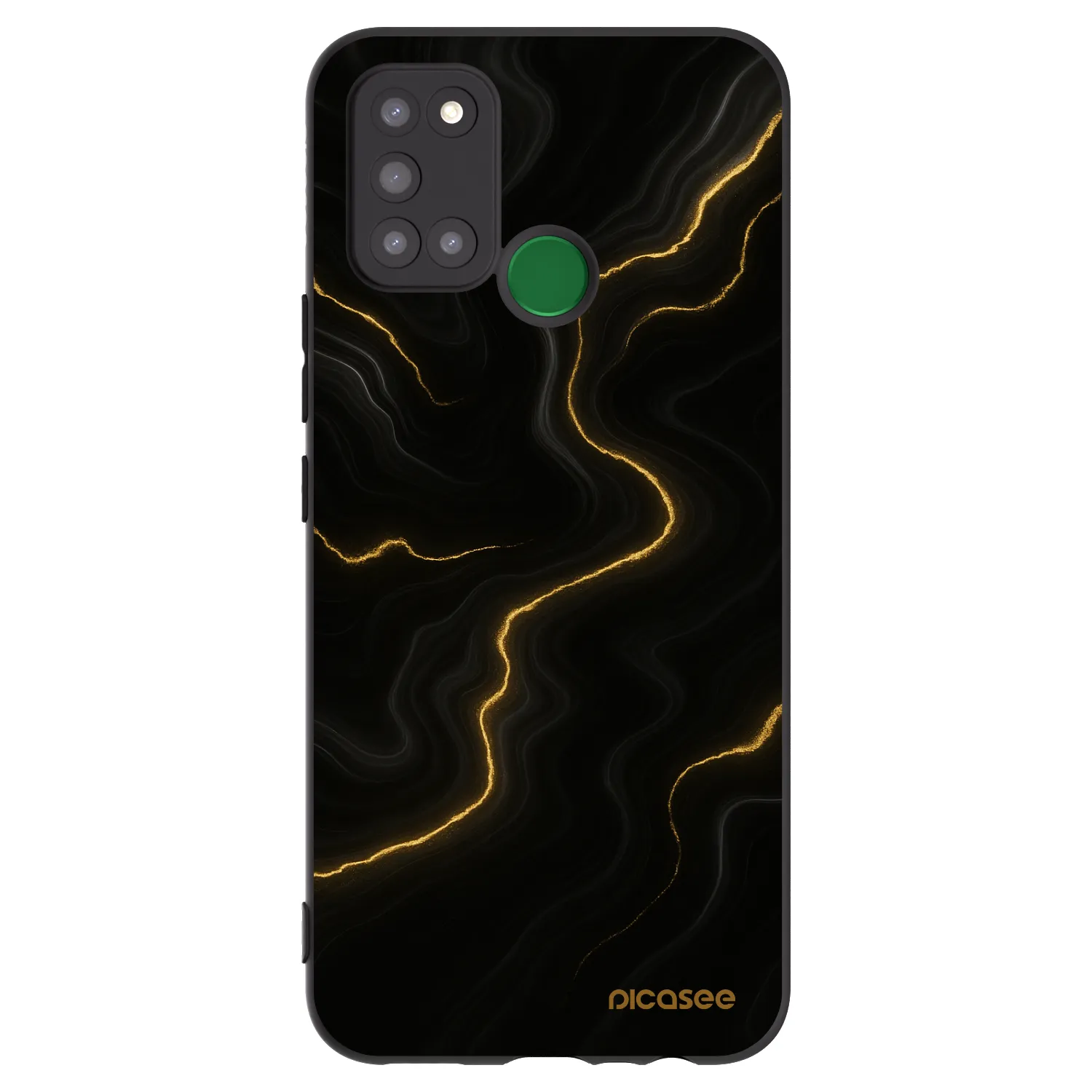 Picasee silikonowe czarne etui na Realme 7i - Thunder