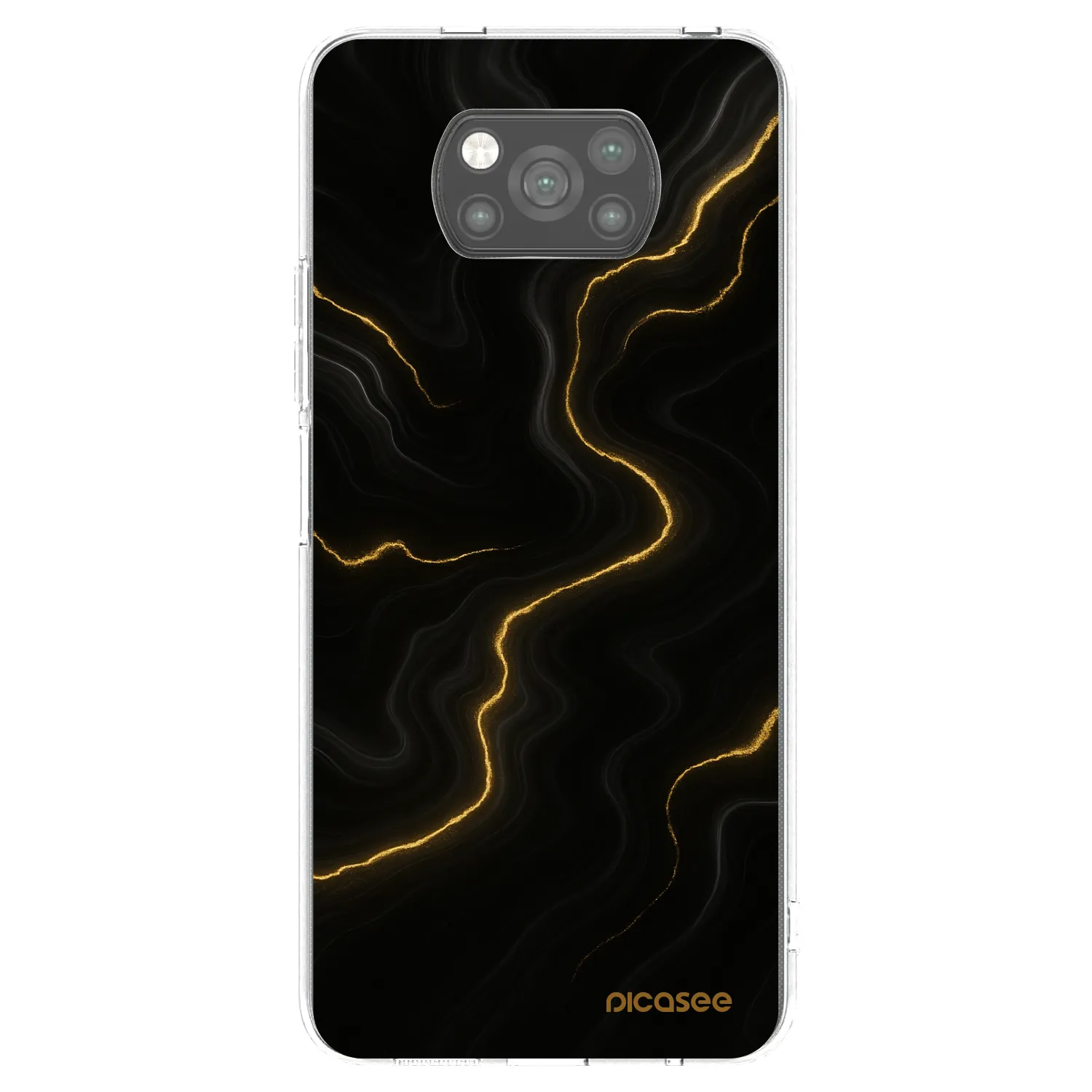 Picasee silikonowe czarne etui na Xiaomi Poco X3 Pro - Thunder