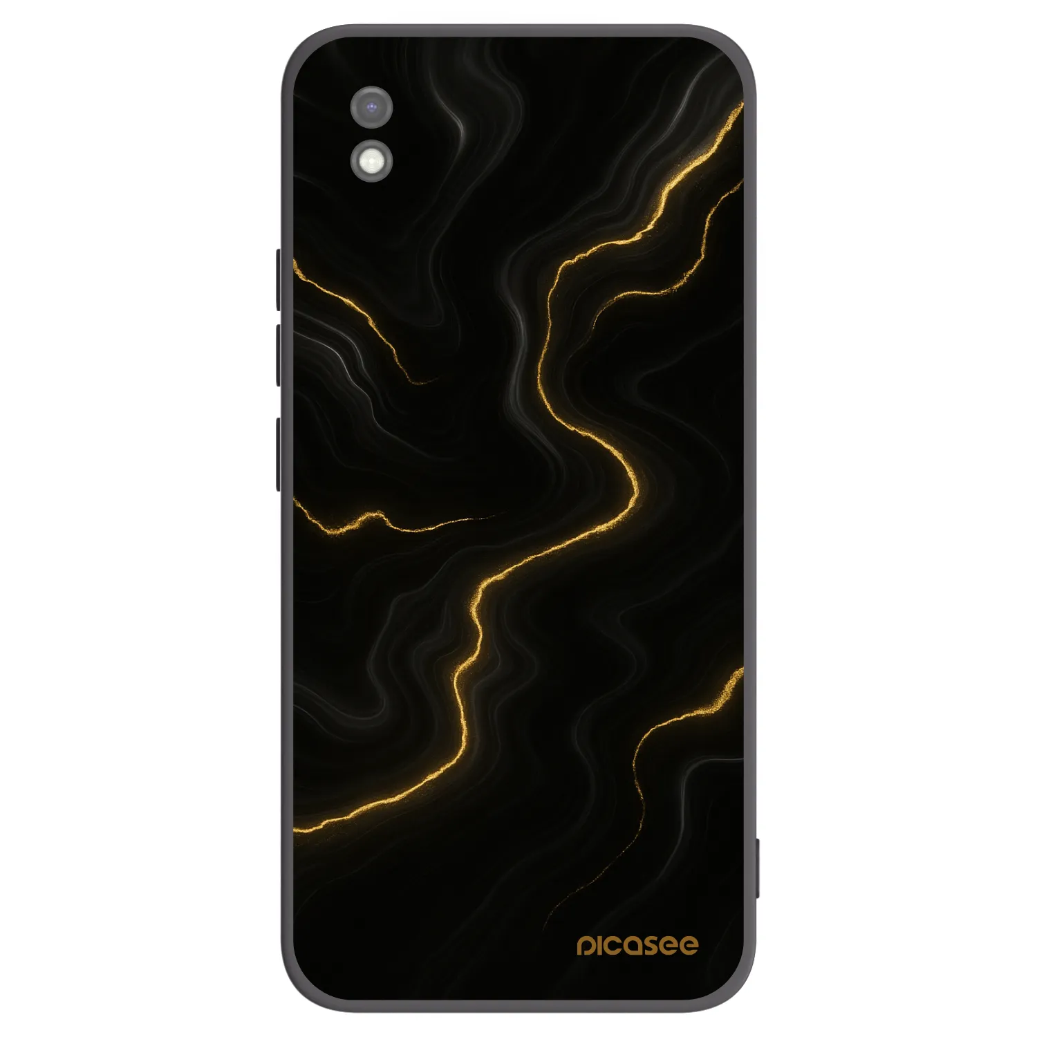 Picasee silikonowe czarne etui na Xiaomi Redmi 9AT - Thunder