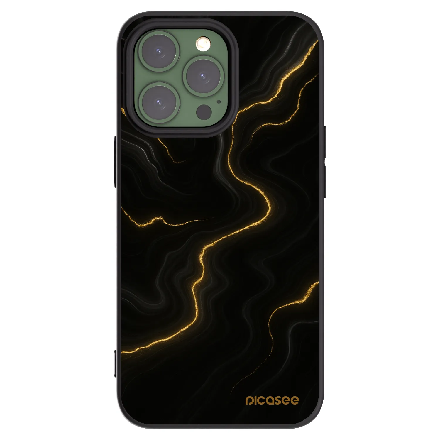 Picasee silikonowe czarne etui na Apple iPhone 13 Pro - Thunder