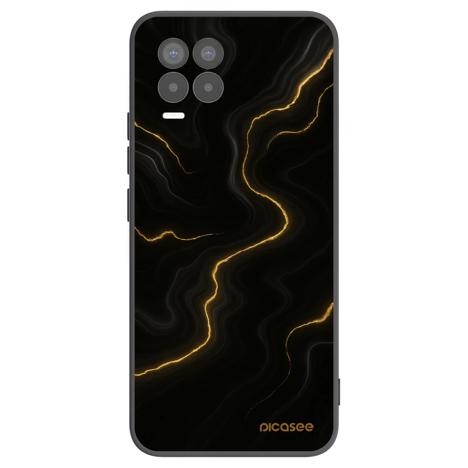 Picasee silikonowe czarne etui na Realme 8 Pro - Thunder