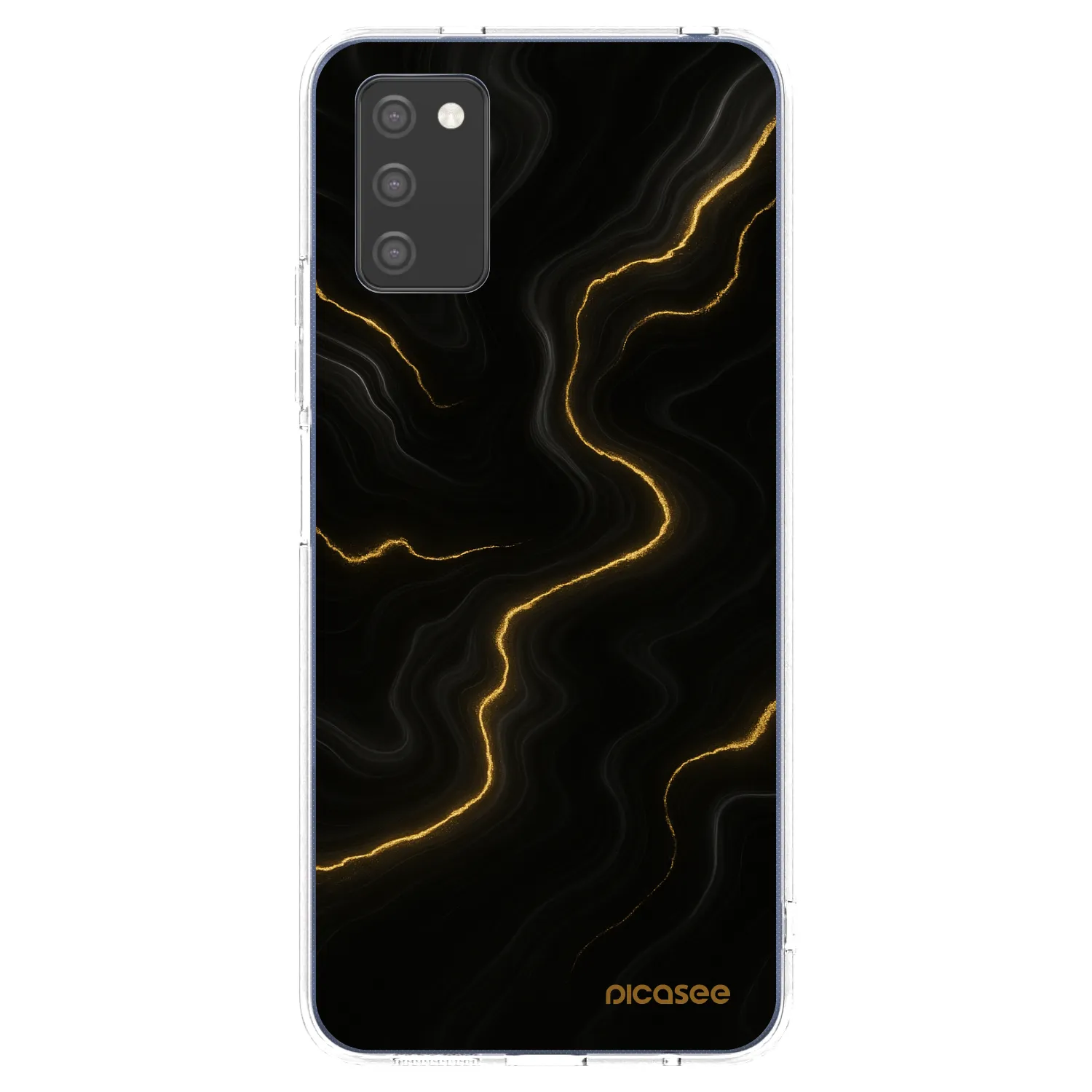 Picasee silikonowe przeźroczyste etui na Samsung Galaxy A02s A025G - Thunder