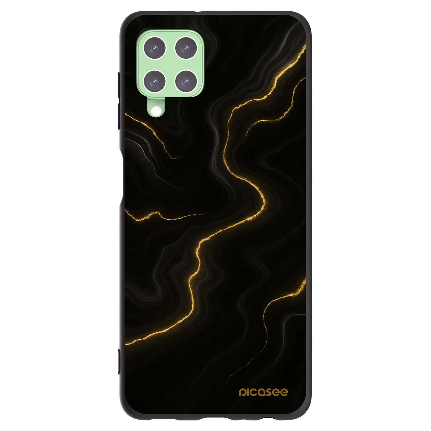 Picasee silikonowe czarne etui na Samsung Galaxy A22 A225F 4G - Thunder