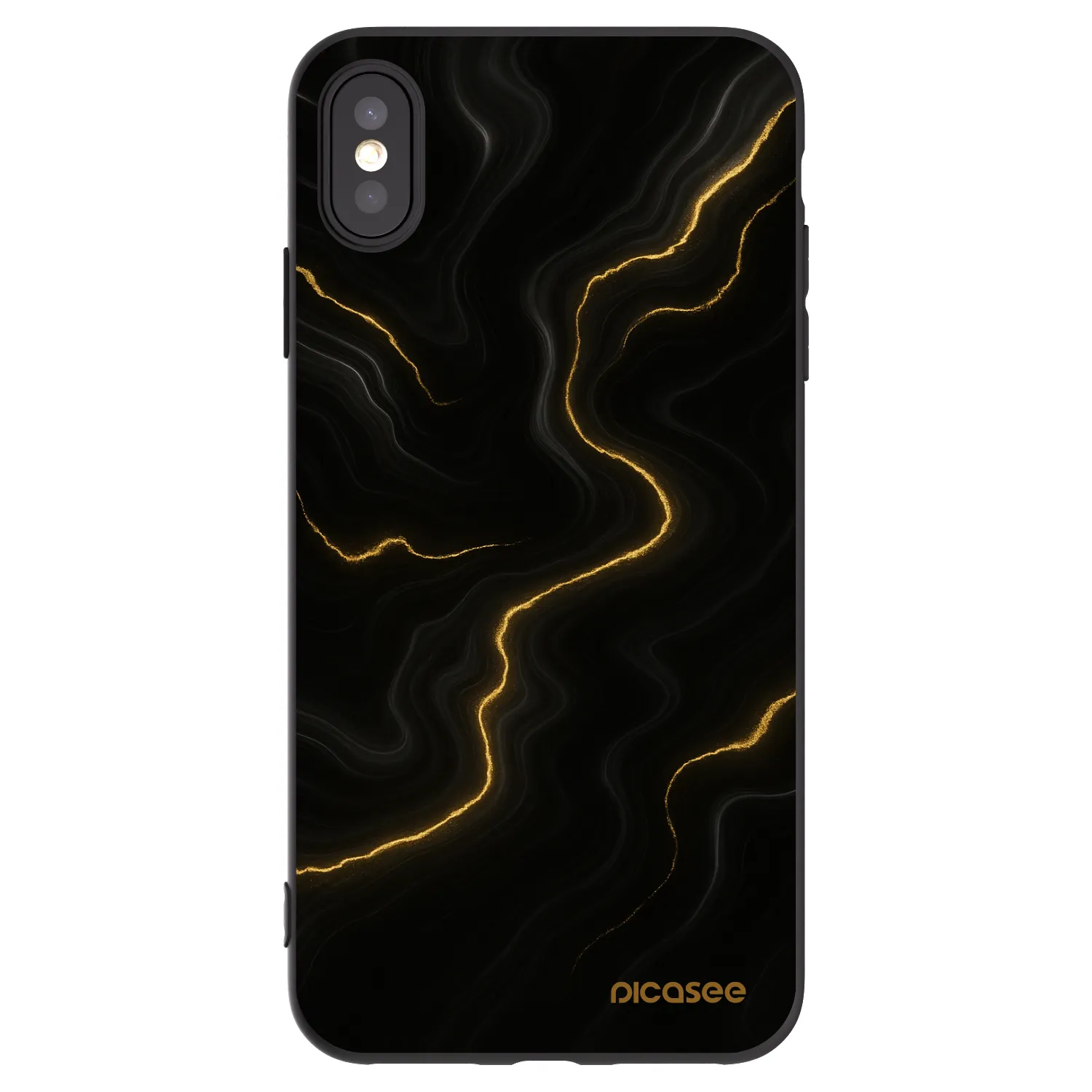 Picasee silikonowe czarne etui na Apple iPhone XS Max - Thunder