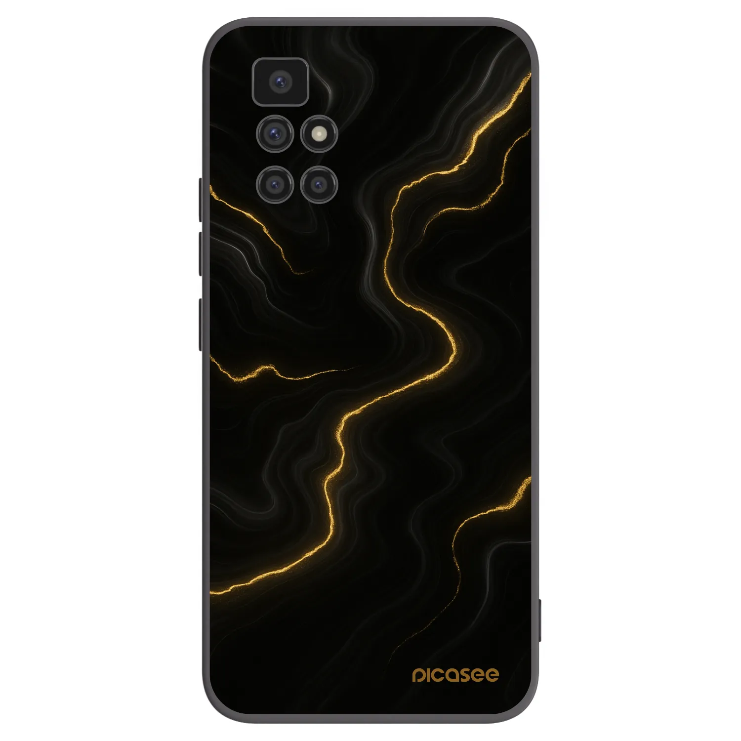 Picasee silikonowe czarne etui na Xiaomi Redmi 10 - Thunder