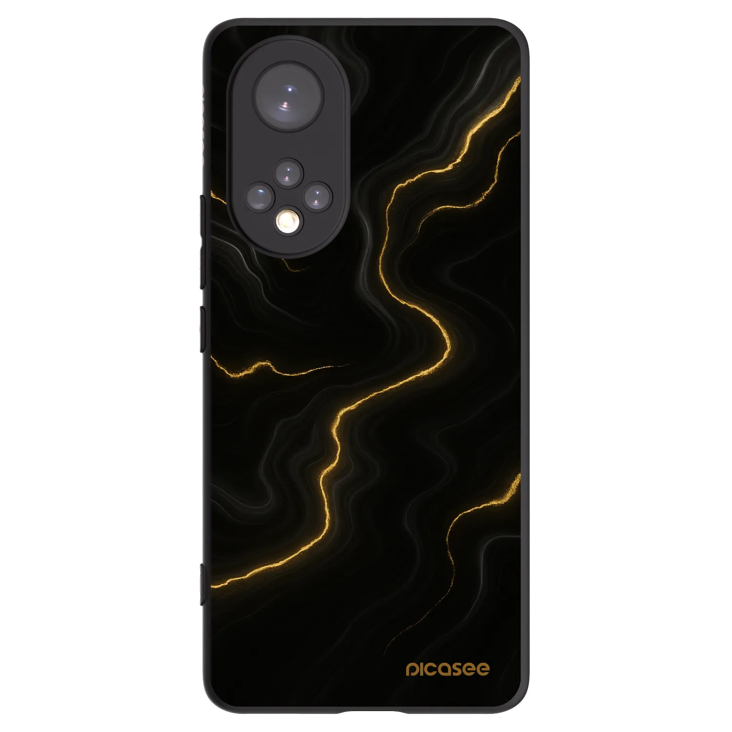 Picasee silikonowe czarne etui na Honor 50 5G - Thunder