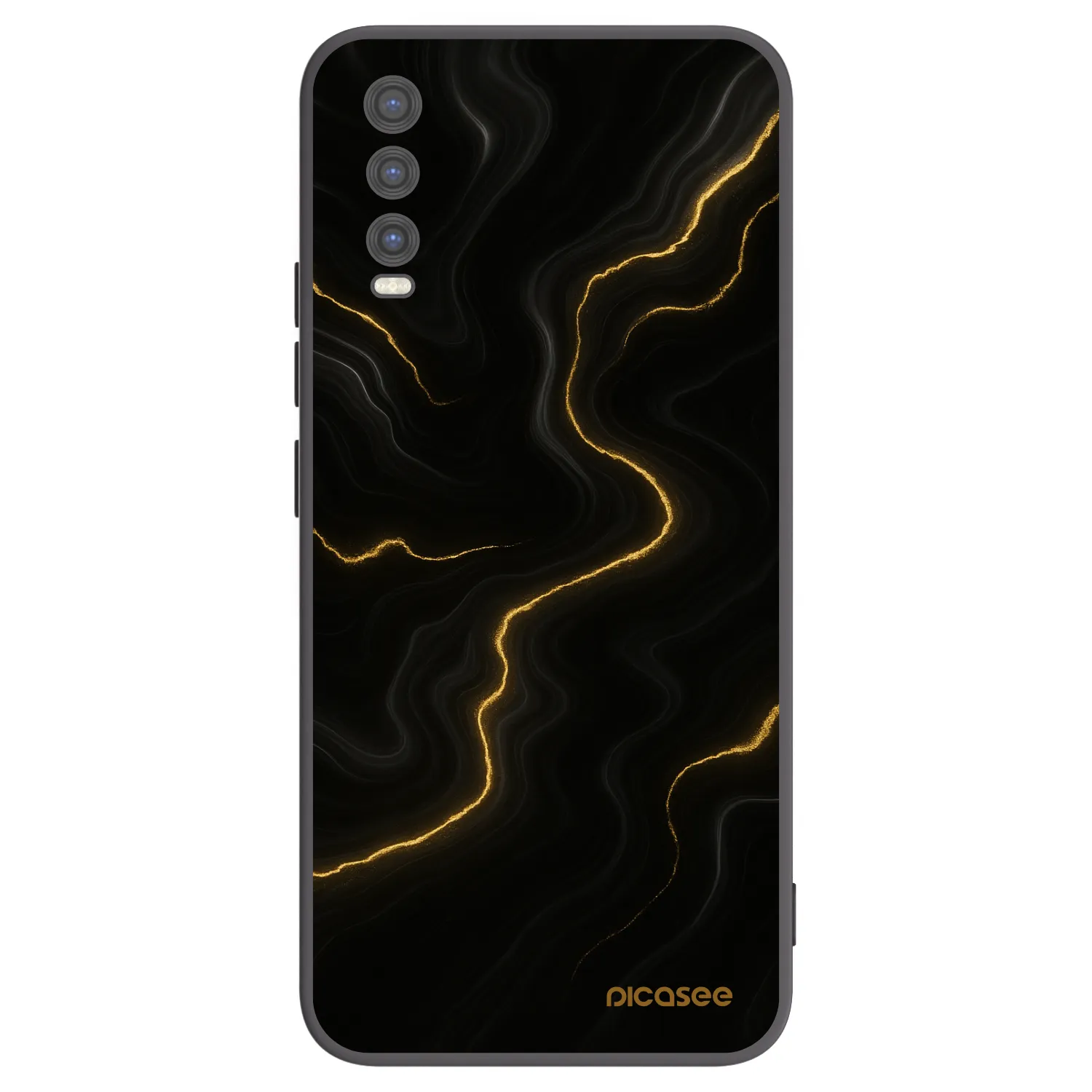 Picasee silikonowe czarne etui na Vivo Y20s - Thunder