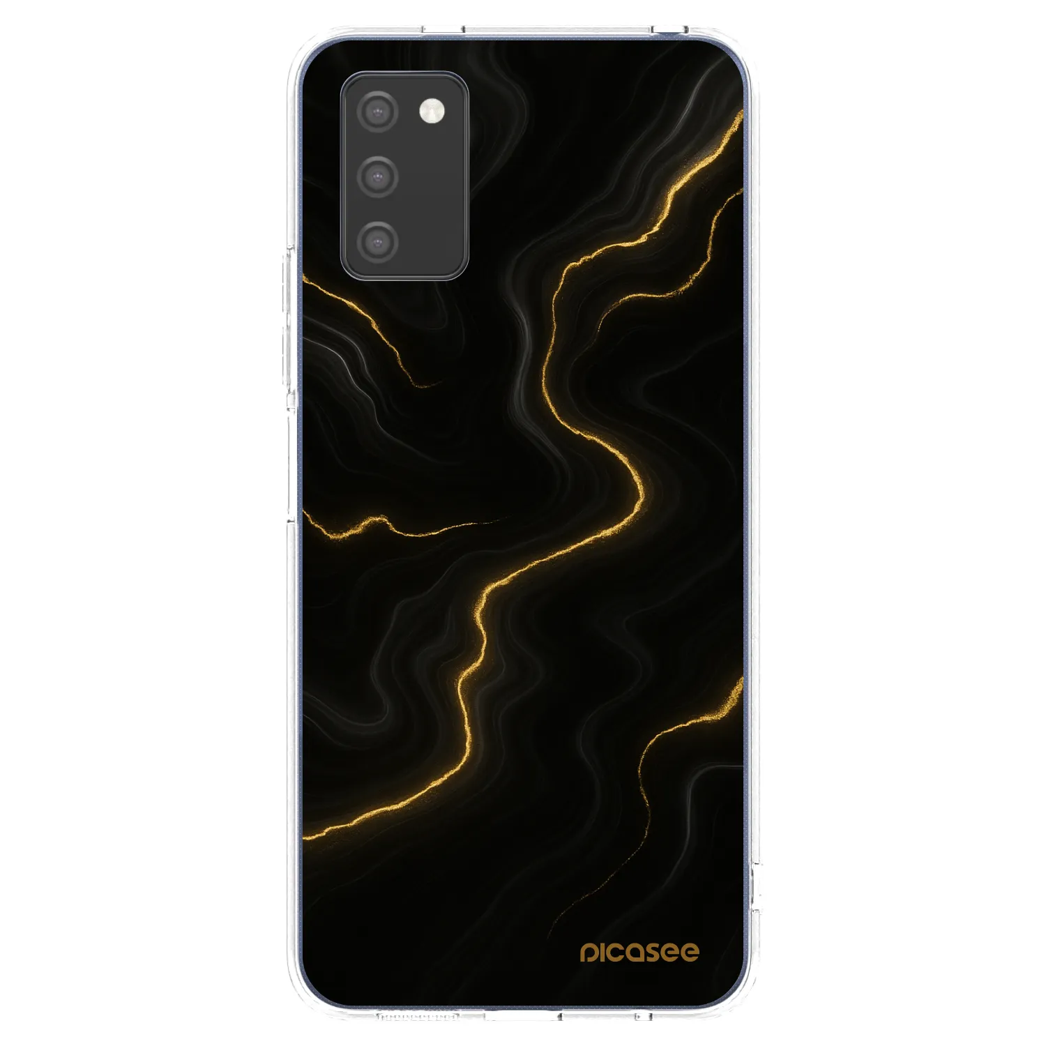 Picasee silikonowe przeźroczyste etui na Samsung Galaxy A03s A037G - Thunder
