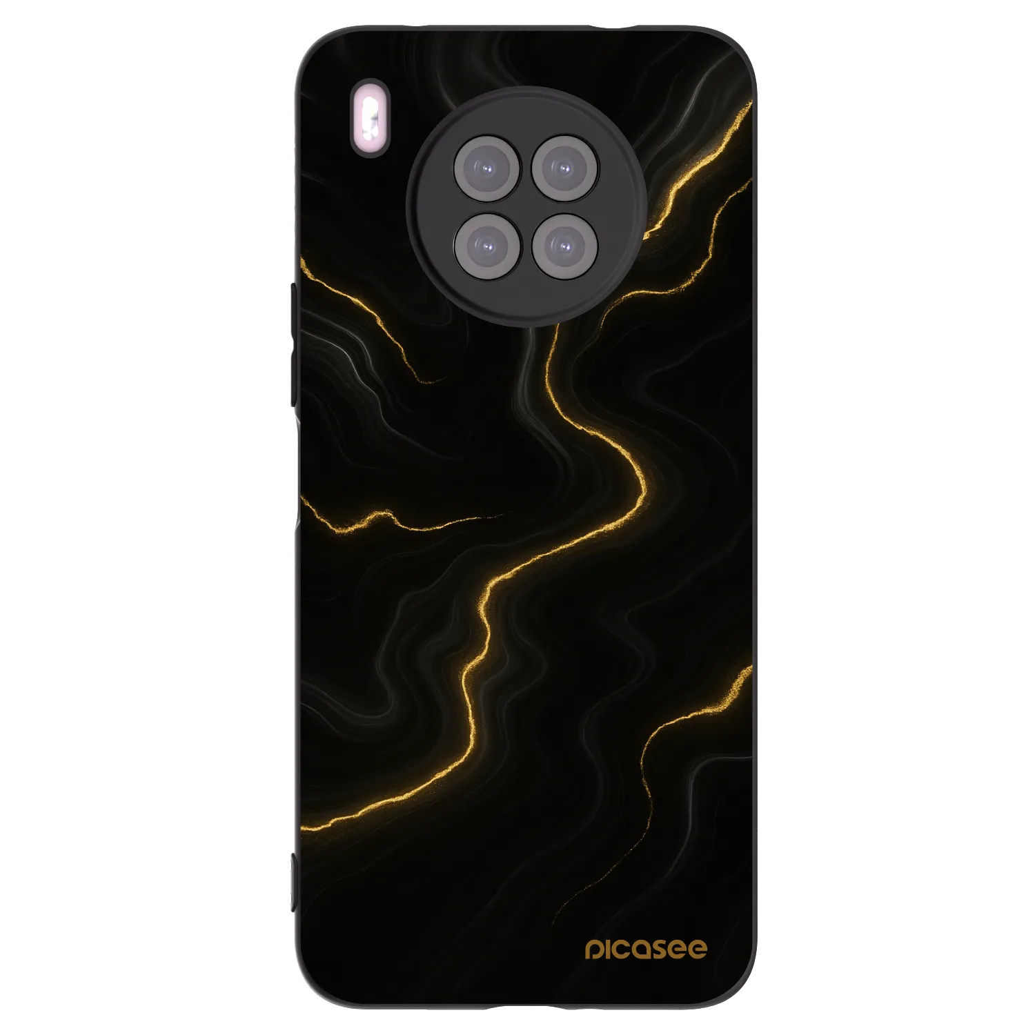 Picasee silikonowe czarne etui na Huawei Nova 8i - Thunder