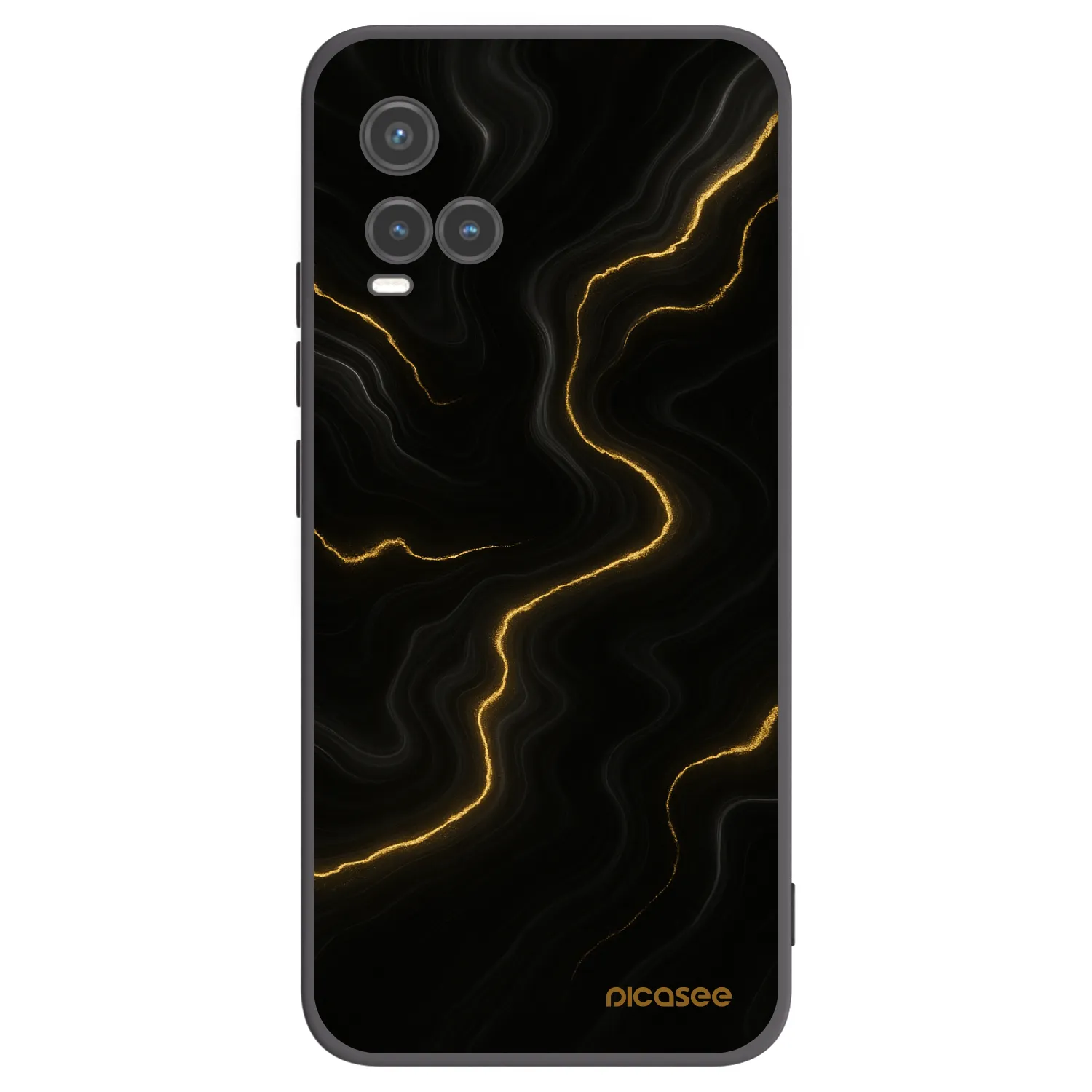 Picasee silikonowe czarne etui na Vivo Y33s - Thunder