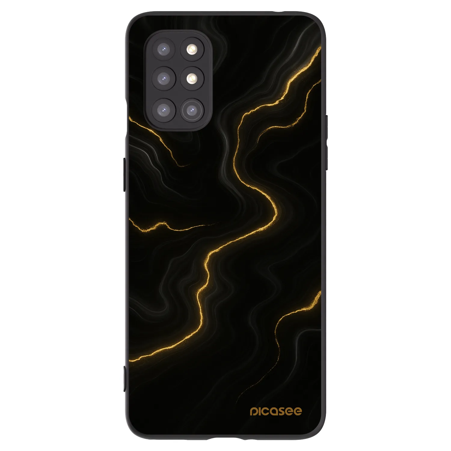 Picasee silikonowe czarne etui na OnePlus 8T - Thunder