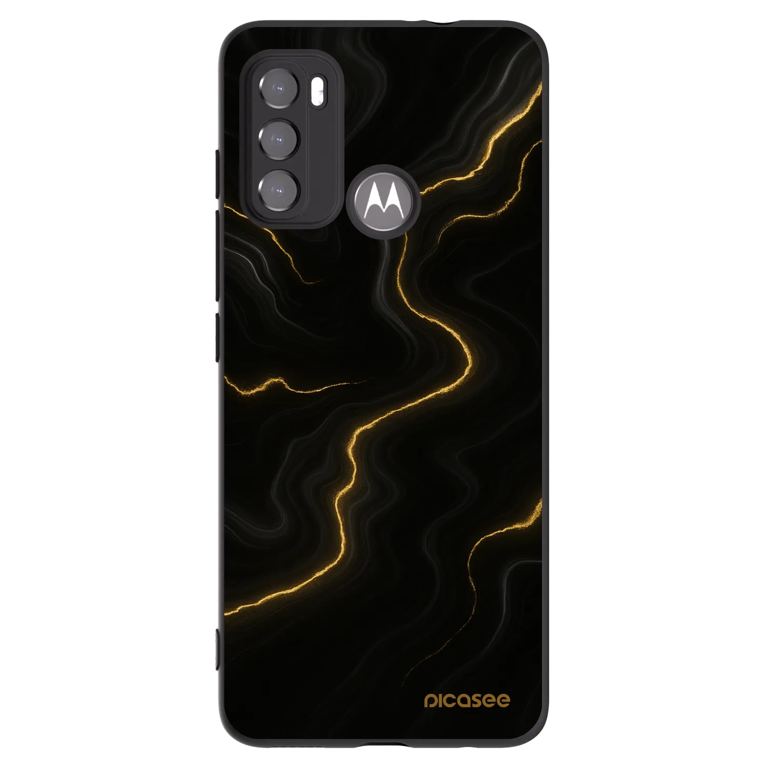 Picasee silikonowe czarne etui na Motorola Moto G60 - Thunder