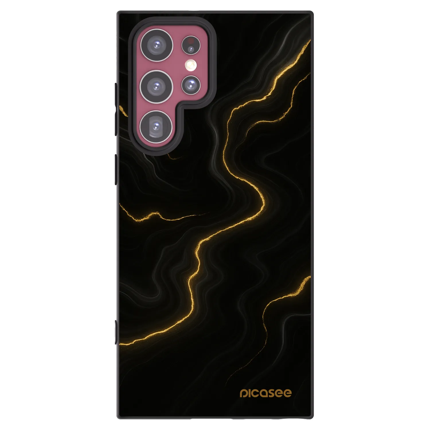 Picasee silikonowe czarne etui na Samsung Galaxy S22 Ultra 5G - Thunder