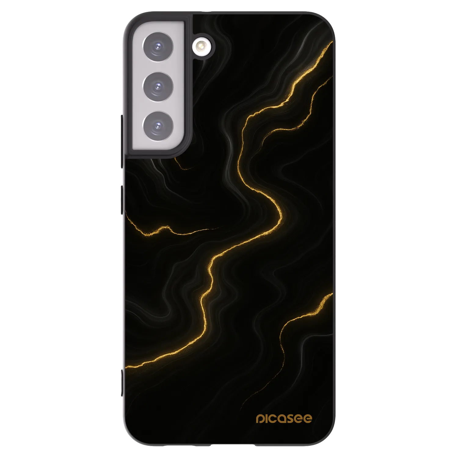 Picasee silikonowe czarne etui na Samsung Galaxy S22+ 5G - Thunder
