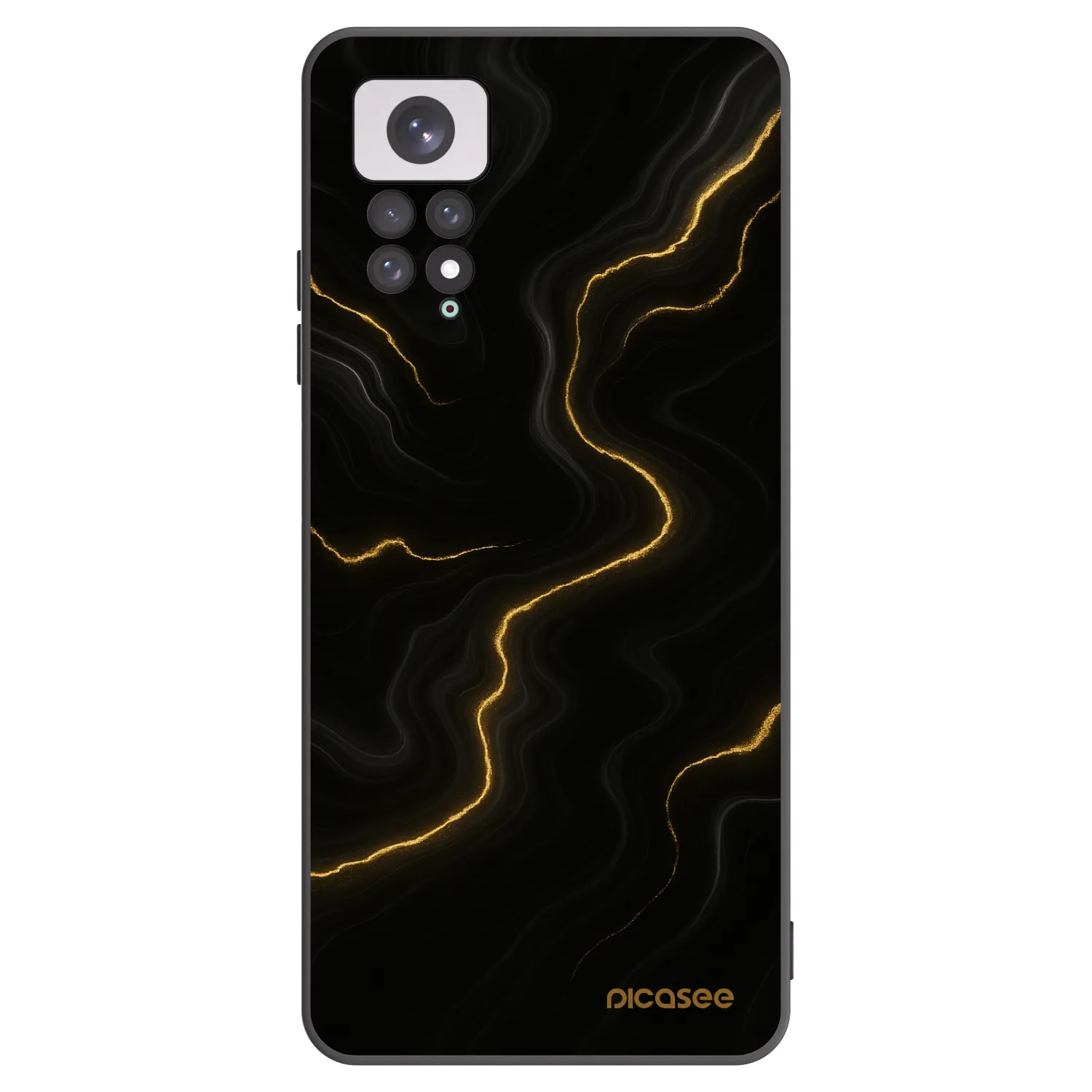 Picasee silikonowe czarne etui na Xiaomi Redmi Note 11 - Thunder