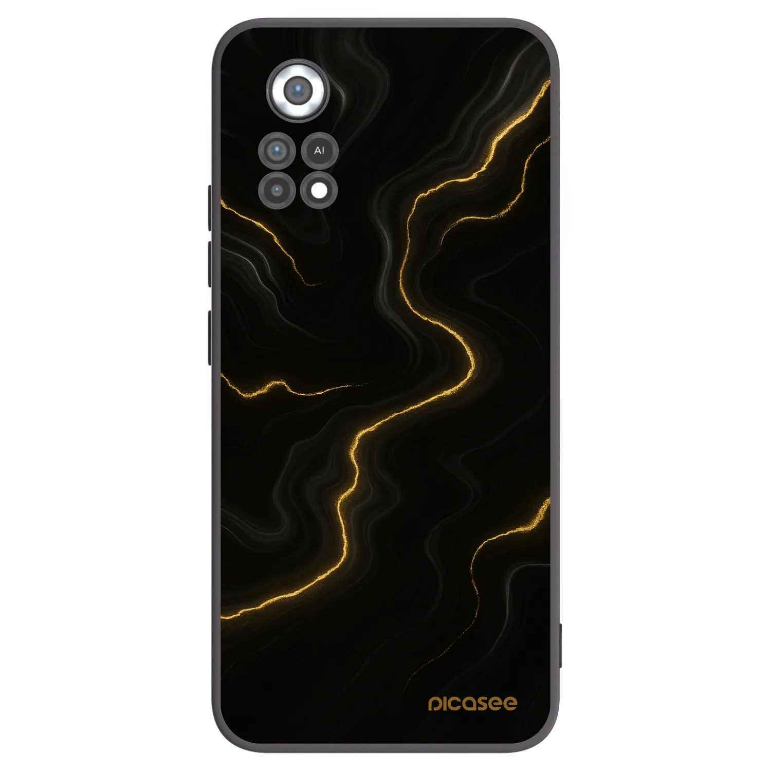 Picasee silikonowe czarne etui na Xiaomi Poco X4 Pro 5G - Thunder