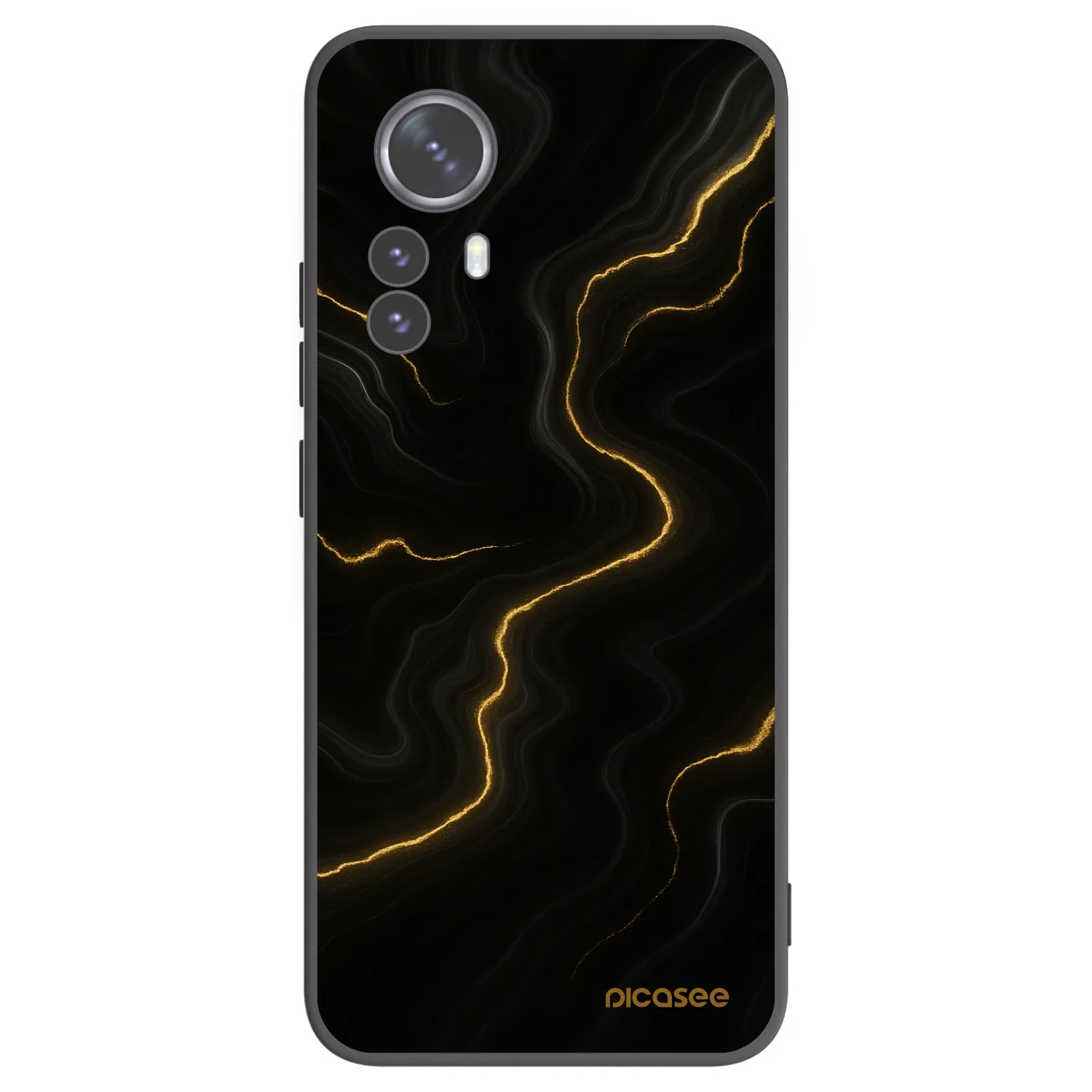 Picasee silikonowe czarne etui na Xiaomi 12 Pro - Thunder