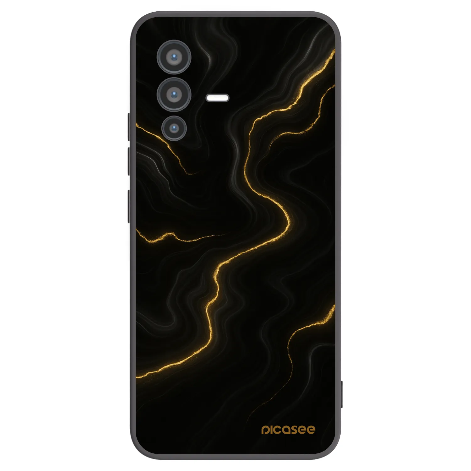 Picasee silikonowe czarne etui na Vivo V23 5G - Thunder