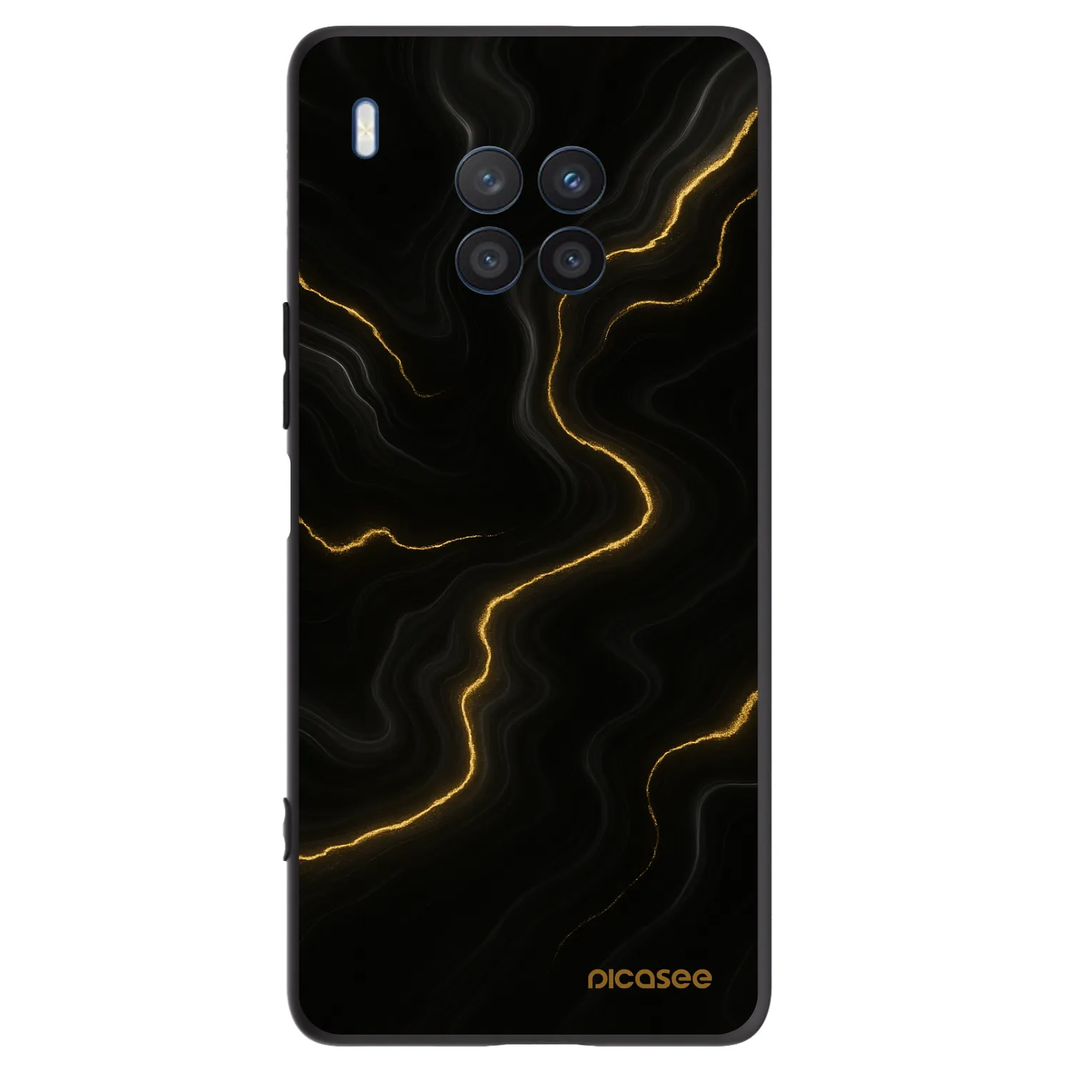 Picasee silikonowe czarne etui na Honor 50 Lite - Thunder