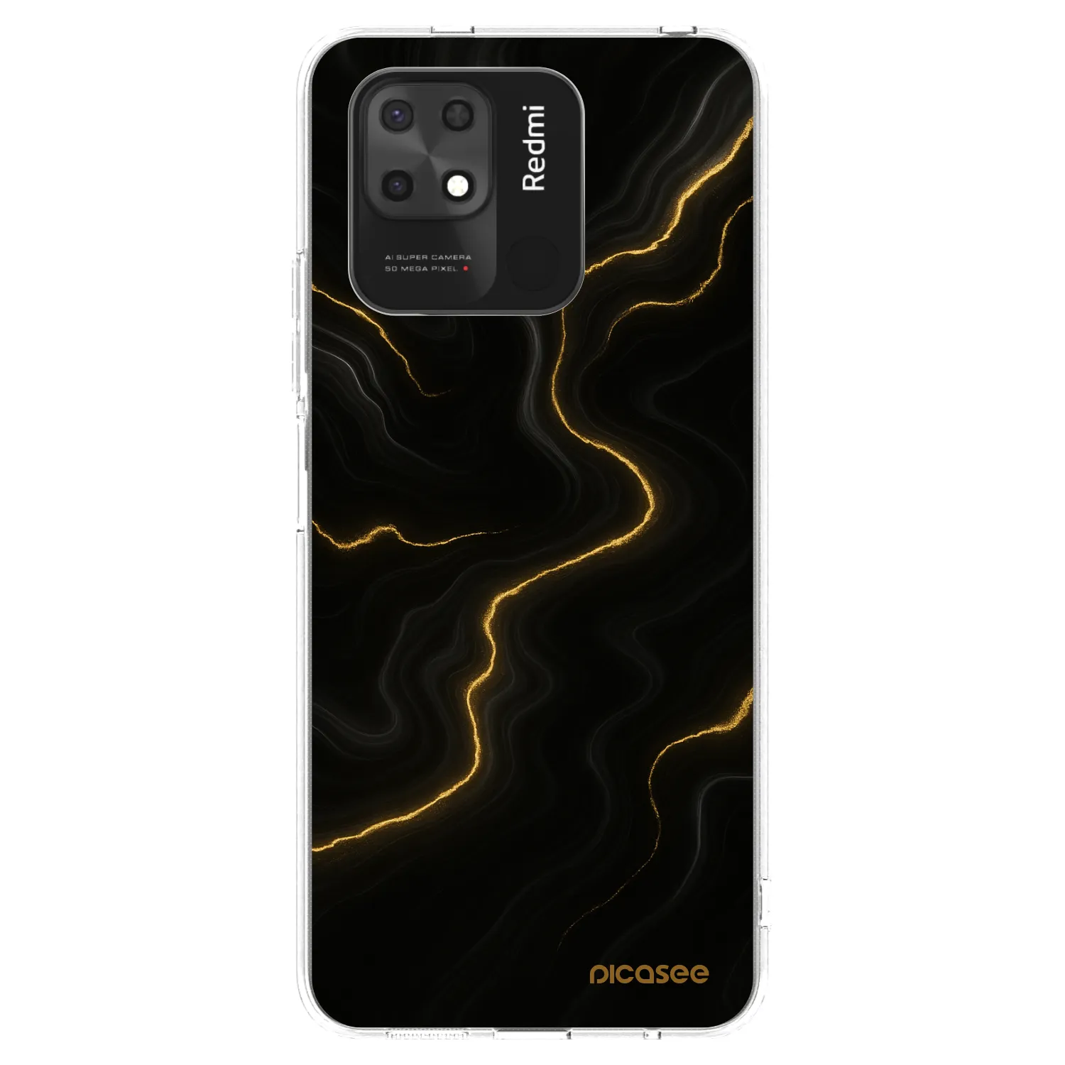 Picasee silikonowe przeźroczyste etui na Xiaomi Redmi 10C - Thunder