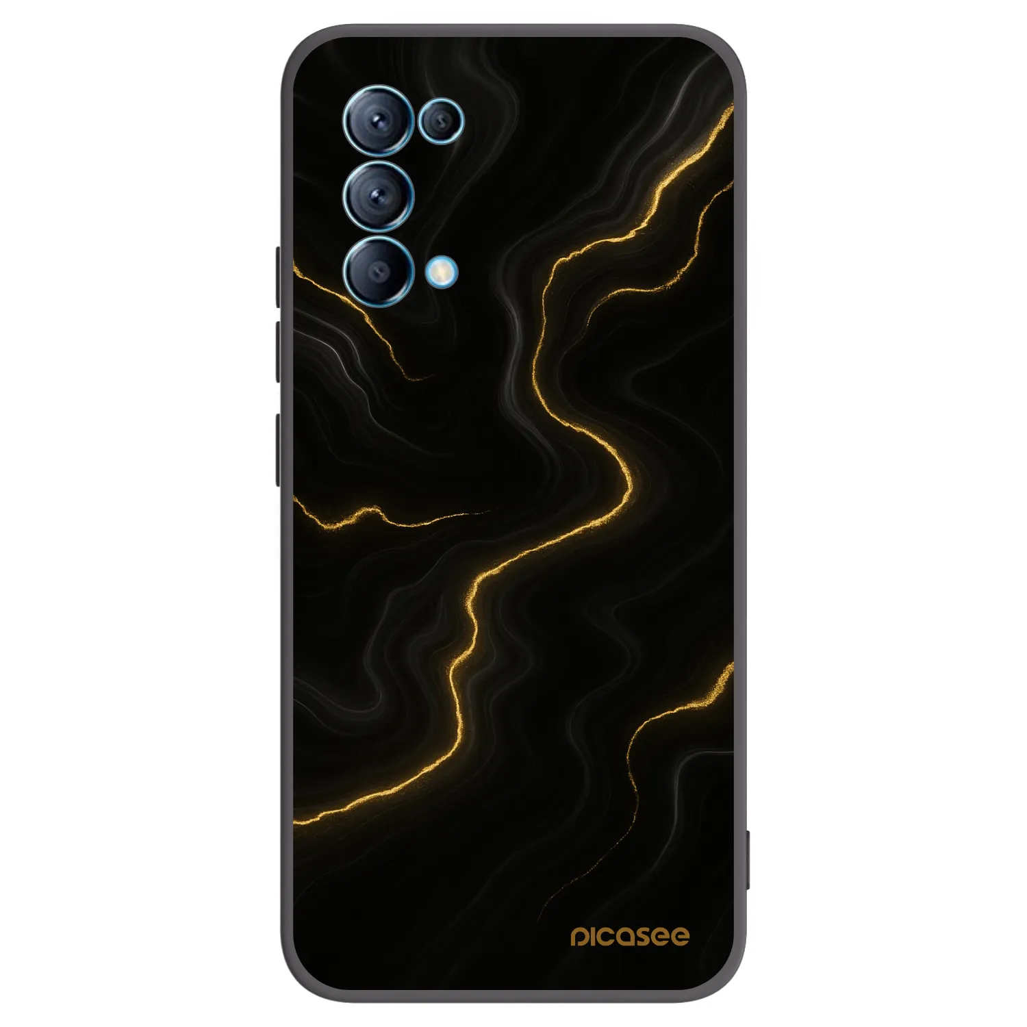 Picasee silikonowe czarne etui na OPPO Reno 5 5G - Thunder