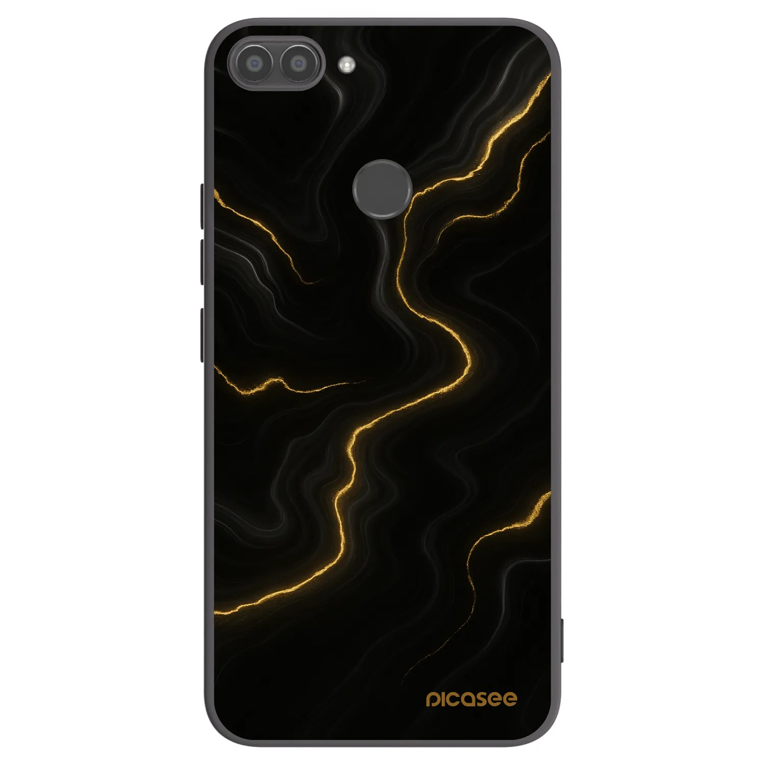 Picasee silikonowe czarne etui na Huawei P Smart - Thunder