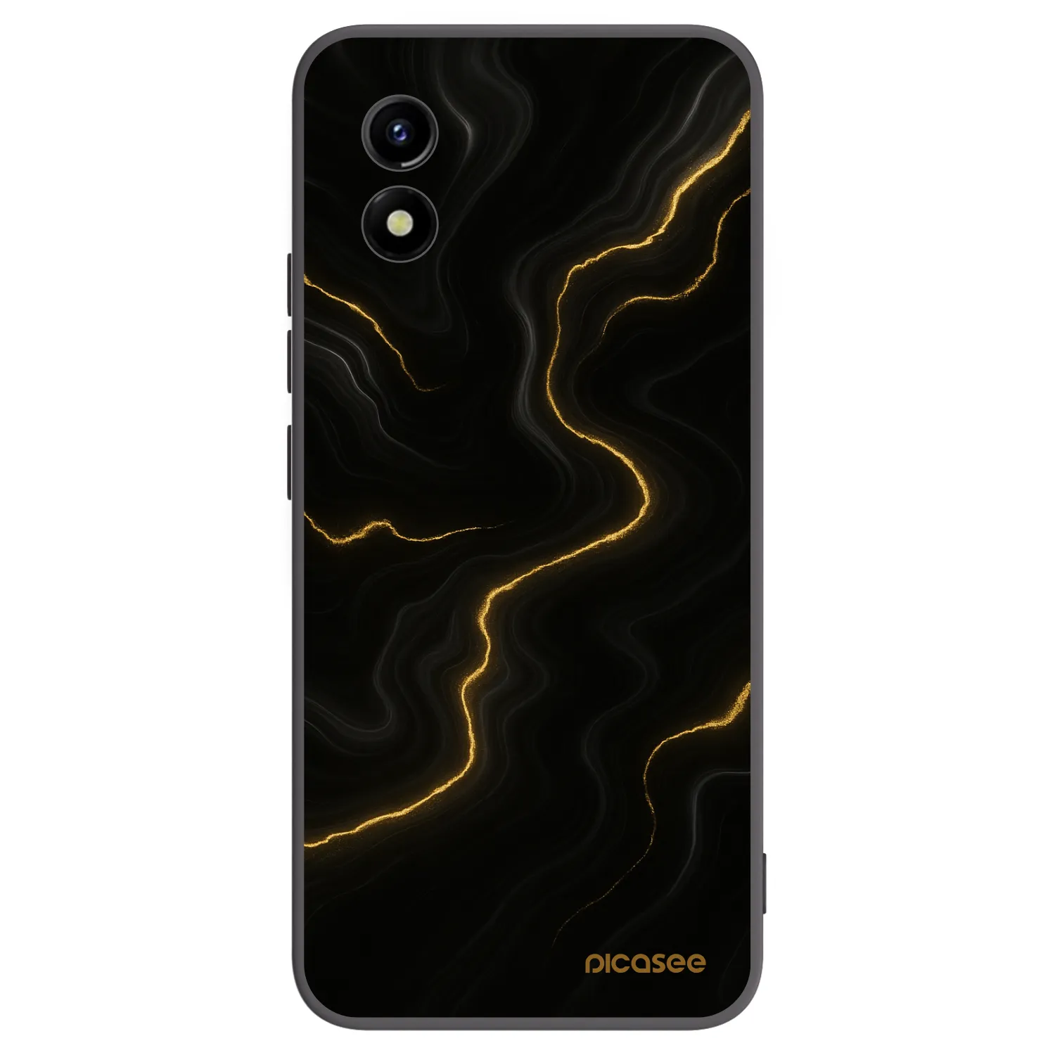 Picasee silikonowe czarne etui na Vivo Y01 - Thunder