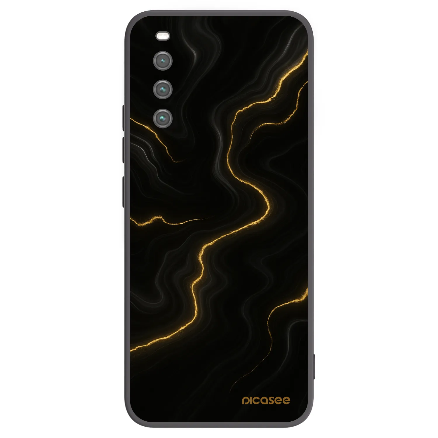 Picasee silikonowe czarne etui na Sony Xperia 10 IV 5G - Thunder